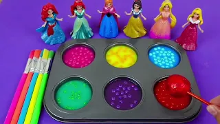 Satisfying Video I How to make Princess Lolipops in to Pool AND Rainbow Painted Cutting ASMR