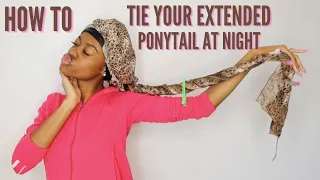 How To Tie Your Extended Ponytail at Night! SECURE YOUR HAIRSTYLE | Girlygirlwigs