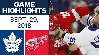NHL Pre-season Highlights | Maple Leafs vs. Red Wings - Sept. 29, 2018