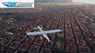 Microsoft Flight Simulator 2020 [4K] - BARCELONA IMPRESIONANTE al atardecer.