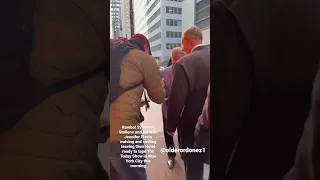 Sylvester Stallone and Wife Jennifer Flavin  waiving and smiling leaving their Hotel in NYC  today