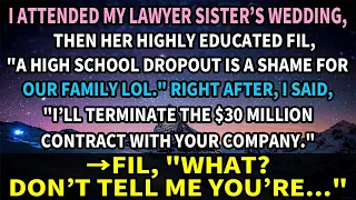 I attended my lawyer sister’s wedding, then her highly educated FIL, "A high school dropout is a...