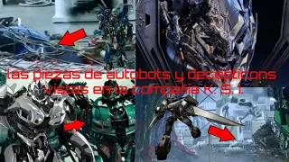 las piezas de autobots y decepticons vistas en la compañia K. S. I.