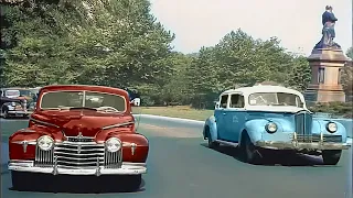 New York 1940s in color, Central Park [60fps,Remastered] w/sound design added