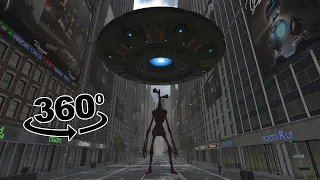 VR 360 SirenHead landed from UFO to destroy city !!!