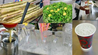Refreshing Booster Sugarcane Juice | Healthy Sugarcane Sharbat at India Food Street .