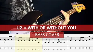 U2 - With or without you / bass cover / playalong with TAB