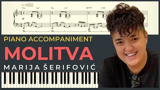 MOLITVA – Marija Šerifović | Piano Karaoke Cover & Tekst + NOTE za klavir