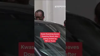 Kwasi Kwarteng leaves Downing Street after being sacked