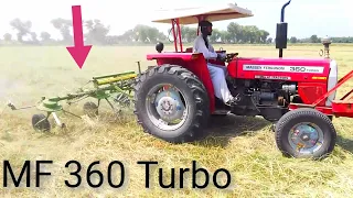 Amazing Machine with MF 360 turbo Tractor in Rhodes Grass field