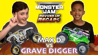 Monster Jam Revved Up Recaps / Episode 4 / Rival Race Grave Digger vs Max D