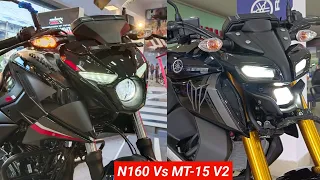 Bajaj Pulsar N160 Dual ABS Vs Yamaha MT-15 V2 Details Comparison | price features| which is best?