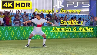 Portugal v Germany 3v3 Ronaldo v Kimmich & Muller, Volta EA Sports FC 24 Gameplay PS5 4K 60FPS HDR