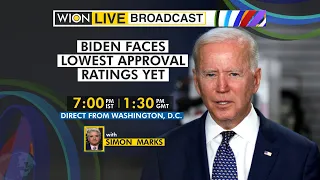 WION Live Broadcast | Biden faces lowest approval ratings yet | Direct from Washington, DC