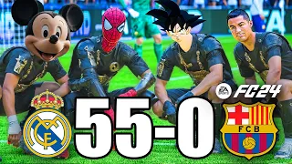 FIFA 24 - RONALDO, MICKEY MOUSE, SPIDER MAN ALL STARS PLAYS TOGETHER | Real Madrid 55-0 FC BARCELONA