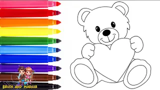 How To Draw A Cute Teddy Bear For The Kids || Easy Drawing Tutorial