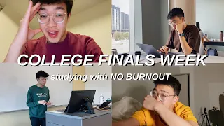 COLLEGE FINALS WEEK | studying 8 HOURS a day but AVOIDING BURNOUT *productive motivational exam vlog