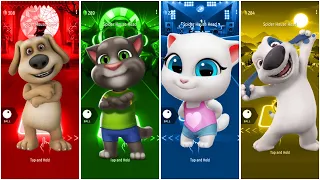 Talking Ben 🆚️ Talking Tom 🆚️ Talking Angela 🆚️ Talking Hank 🎶 Tiles Hop Edm Rush