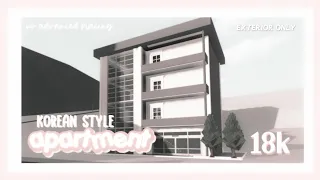 korean inspired apartment | no advanced placing | 18k | exterior only | bloxburg speedbuild