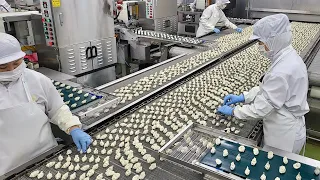Amazing dumpling mass production process! dumpling factory in korea