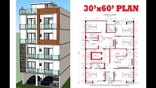 # 30 X 60 HOUSE PLAN #Best plan for 2 Units per floor.