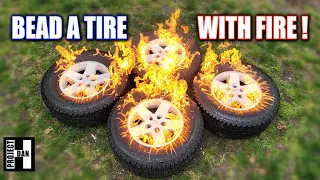 BEAD A TIRE WITH FIRE - A BACK YARD BEADING!