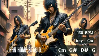 Guitar Backing Track Rock Style in Cm : Cm G# D# G 150 BPM 4/4