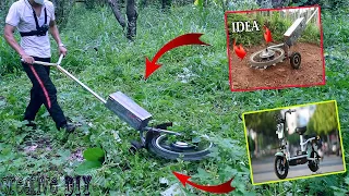 I built a simple lawn mower from an electric bicycle motor