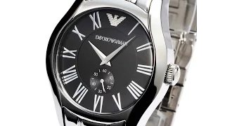 EMPORIO ARMANI AR0680 MENS WATCH CLASSIC SILVER BLACK DIAL エンポリオアルマーニ シルバー ブラック レビュー メンズ