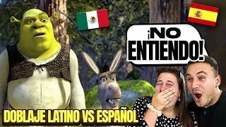 🇪🇸 REACCION a DOBLAJE LATINO vs ESPAÑOL 🇲🇽 SHREK 2 😂 **no entiendo!!!**