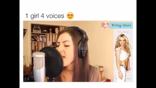 1 girl 4 voices😍😍😍amazing