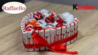 RAFFAELLO AND KINDER HEART ARRANGEMENT | DIY CHOCOLATE BOUQUET