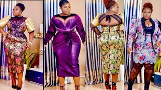 TRENDY SHORT GOWNS, SKIRT AND BLOUSE  FOR PLUS SIZE WOMEN/ ASO EBI STYLES/ OWAMBE