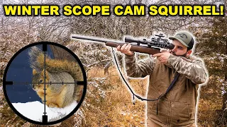SCOPE CAM Squirrel Hunting SPOT N STALK in the SNOW!!! (Catch Clean Cook)