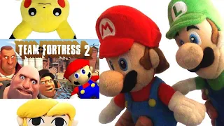 If Mario was in...Team Fortress 2 Mario And Luigi'S Reaction!!! ( Special Guests: Pikachu And Link )