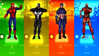 Spiderman 🆚 Venom 🆚 Captain America 🆚 DeadPool | Marvel Comics | Tiles Hop Fun Ball