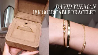 David Yurman Classic Cable Bracelet 18k Gold Diamond Unboxing!
