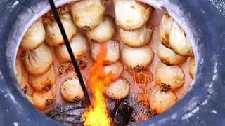 Traditional Uzbek Samsa in Tandoor