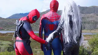 ALL SUPERHEROS Dancing In The Car | Spider-Man, Black Cat and Deadpool