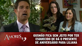 Amores Verdadeiros - Gusmão descobre que esqueceu de dá o presente de aniversário para Liliana