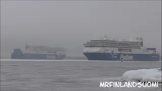 Newbuild FINNCANOPUS First Day In Traffic At Långnäs 16 February 2024 FINNLINES