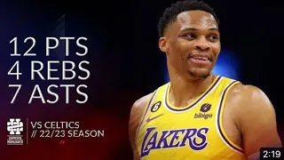 Russell Westbrook Highlights 12 Pts 4 Rebs 7 Asts Vs Celtics 28th Jan 22/23 Season