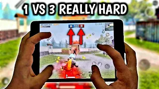 1 VS 3 CHALLENGE | IPAD MINI 5 PUBG HANDCAM 4 FINGERS CLAW + FULL GYRO GAMEPLAY