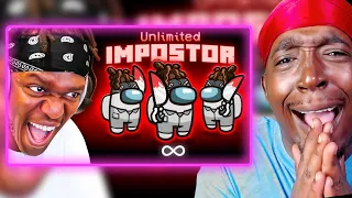 SIDEMEN AMONG US BUT KSI HAS THE INFINITE IMPOSTER ROLE(REACTION)