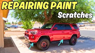 ATTEMPTING TO REPAIR PAINT SCRATCHES ON 2022 TOYOTA 4RUNNER TRD OFF ROAD. SpinningwrencheswithJ