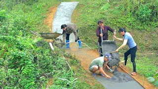 A journey of kindness: Villagers came to help complete a new, solid road