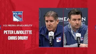 NYR Practice: Peter Laviolette and Chris Drury Media Availability | May 21, 2024