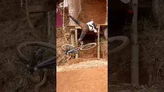 CRAZY MOUNTAIN BIKER CRASH 😱 #shorts