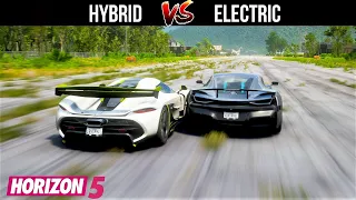 Forza Horizon 5 | Jesko vs Rimac | Ultimate Drag Battle Hybrid vs Electric