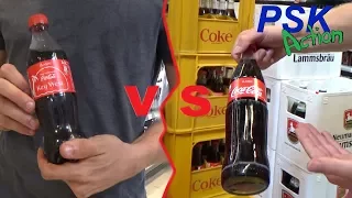 Cola: Glas- vs. Plastikflasche  (coke: glass- or plastic-bottle, subtitled)